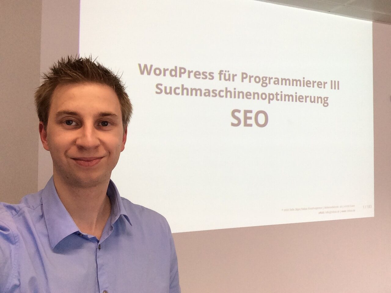 Felix in Salzburg für einen WordPress SEO Kurs